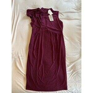 NWT Kimi And Kai Maternity Josephine Ruffle Sheath Dress Size Small Maroon Wine